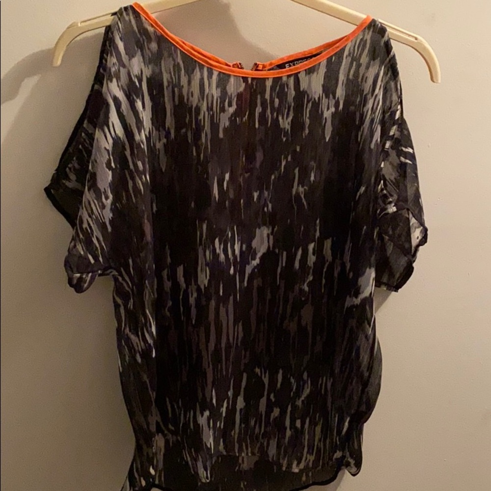 Express cold shoulder sheer tee